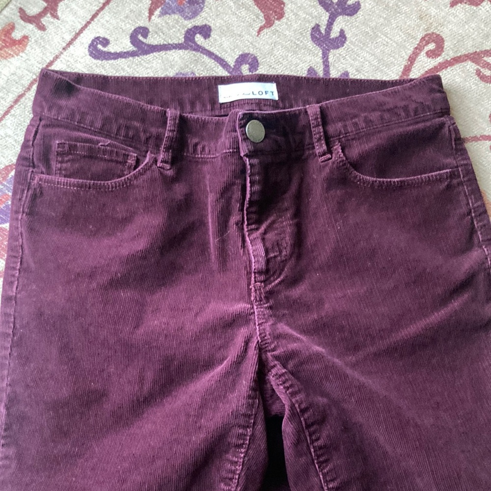 LOFT Corduroy Burgundy Pants - Picture 3 of 5